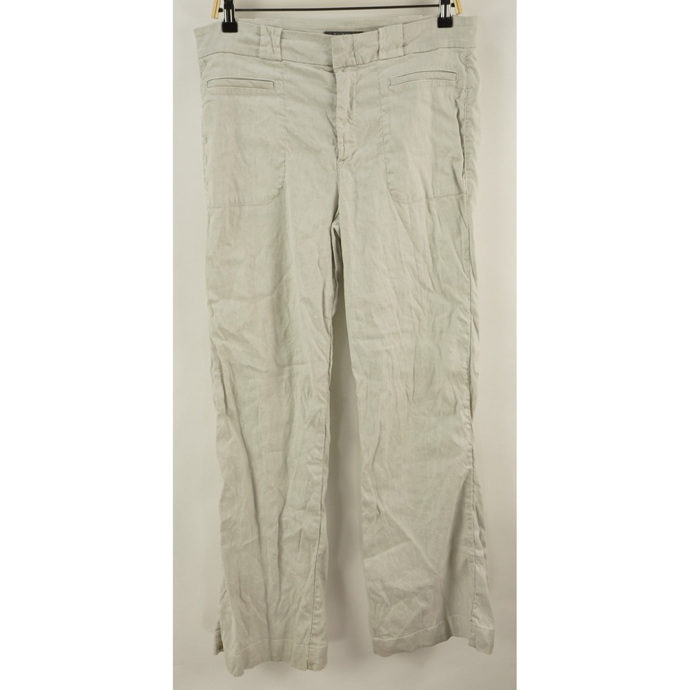 Level 99 Linen Blend Wide Leg Utility Pants Women's 30 x 31 Relaxed Light Gray